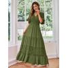 imageSimplee Women V Neck Formal Lace Maxi Dress Ruffle Flowy Short Sleeve Boho Wedding Guest Long DressLacegreen