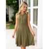 imageSimplee Womens 2025 Summer Mini Dress  Casual Sleeveless Button Down Vacation Short Sundress with PocketsArmy Green