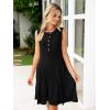 imageSimplee Womens 2025 Summer Mini Dress  Casual Sleeveless Button Down Vacation Short Sundress with PocketsBlack