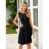 imageSimplee Womens 2025 Summer Mini Dress  Casual Sleeveless Button Down Vacation Short Sundress with PocketsBlack