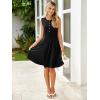 imageSimplee Womens 2025 Summer Mini Dress  Casual Sleeveless Button Down Vacation Short Sundress with PocketsBlack