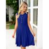 imageSimplee Womens 2025 Summer Mini Dress  Casual Sleeveless Button Down Vacation Short Sundress with PocketsBlue Purple
