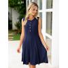 imageSimplee Womens 2025 Summer Mini Dress  Casual Sleeveless Button Down Vacation Short Sundress with PocketsNavy Blue