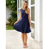 imageSimplee Womens 2025 Summer Mini Dress  Casual Sleeveless Button Down Vacation Short Sundress with PocketsNavy Blue