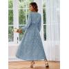 imageSimplee Womens Boho Floral Maxi Dress Flowy Casual V Neck Short Sleeve Wedding Guest Holiday Beach Long Dress1blue