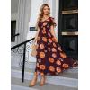 imageSimplee Womens Boho Floral Maxi Dress Flowy Casual V Neck Short Sleeve Wedding Guest Holiday Beach Long Dress1burgundy