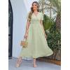 imageSimplee Womens Boho Floral Maxi Dress Flowy Casual V Neck Short Sleeve Wedding Guest Holiday Beach Long Dress1lightgreen