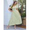 imageSimplee Womens Boho Floral Maxi Dress Flowy Casual V Neck Short Sleeve Wedding Guest Holiday Beach Long Dress1lightgreen