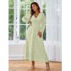 imageSimplee Womens Boho Floral Maxi Dress Flowy Casual V Neck Short Sleeve Wedding Guest Holiday Beach Long Dress1sage Green
