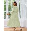imageSimplee Womens Boho Floral Maxi Dress Flowy Casual V Neck Short Sleeve Wedding Guest Holiday Beach Long Dress1sage Green
