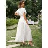imageSimplee Womens Boho Floral Maxi Dress Flowy Casual V Neck Short Sleeve Wedding Guest Holiday Beach Long Dress1white