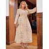 imageSimplee Womens Boho Floral Maxi Dress Flowy Casual V Neck Short Sleeve Wedding Guest Holiday Beach Long DressP2pink