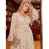 imageSimplee Womens Boho Floral Maxi Dress Flowy Casual V Neck Short Sleeve Wedding Guest Holiday Beach Long DressP2pink