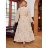 imageSimplee Womens Boho Floral Maxi Dress Flowy Casual V Neck Short Sleeve Wedding Guest Holiday Beach Long DressP2pink