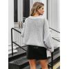imageSimplee Womens Casual Long Sleeve Loose Pullover Knit Sweater Jumper Top Grey One Size