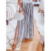 imageSimplee Womens Casual Split Wide Leg Pants High Waist Palazzo Flowy Beach Pants Summer Boho Lounge Pants with PocketsA1white Stripe