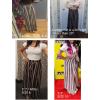 imageSimplee Womens Casual Split Wide Leg Pants High Waist Palazzo Flowy Beach Pants Summer Boho Lounge Pants with PocketsA1white Stripe