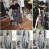 imageSimplee Womens Casual Split Wide Leg Pants High Waist Palazzo Flowy Beach Pants Summer Boho Lounge Pants with PocketsA1white Stripe