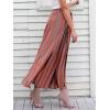 imageSimplee Womens Casual Split Wide Leg Pants High Waist Palazzo Flowy Beach Pants Summer Boho Lounge Pants with PocketsA2rust Red Stripe