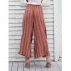 imageSimplee Womens Casual Split Wide Leg Pants High Waist Palazzo Flowy Beach Pants Summer Boho Lounge Pants with PocketsA2rust Red Stripe