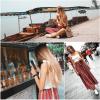 imageSimplee Womens Casual Split Wide Leg Pants High Waist Palazzo Flowy Beach Pants Summer Boho Lounge Pants with PocketsA2rust Red Stripe
