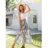 imageSimplee Womens Casual Split Wide Leg Pants High Waist Palazzo Flowy Beach Pants Summer Boho Lounge Pants with PocketsC1green Floral