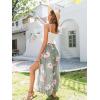 imageSimplee Womens Casual Split Wide Leg Pants High Waist Palazzo Flowy Beach Pants Summer Boho Lounge Pants with PocketsC1green Floral