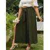 imageSimplee Womens Casual Split Wide Leg Pants High Waist Palazzo Flowy Beach Pants Summer Boho Lounge Pants with PocketsE10dark Green
