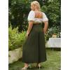 imageSimplee Womens Casual Split Wide Leg Pants High Waist Palazzo Flowy Beach Pants Summer Boho Lounge Pants with PocketsE10dark Green