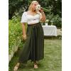 imageSimplee Womens Casual Split Wide Leg Pants High Waist Palazzo Flowy Beach Pants Summer Boho Lounge Pants with PocketsE10dark Green