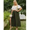 imageSimplee Womens Casual Split Wide Leg Pants High Waist Palazzo Flowy Beach Pants Summer Boho Lounge Pants with PocketsE10dark Green