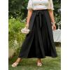 imageSimplee Womens Casual Split Wide Leg Pants High Waist Palazzo Flowy Beach Pants Summer Boho Lounge Pants with PocketsE1black