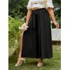imageSimplee Womens Casual Split Wide Leg Pants High Waist Palazzo Flowy Beach Pants Summer Boho Lounge Pants with PocketsE1black
