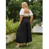 imageSimplee Womens Casual Split Wide Leg Pants High Waist Palazzo Flowy Beach Pants Summer Boho Lounge Pants with PocketsE1black