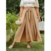 imageSimplee Womens Casual Split Wide Leg Pants High Waist Palazzo Flowy Beach Pants Summer Boho Lounge Pants with PocketsE2khaki