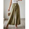 imageSimplee Womens Casual Split Wide Leg Pants High Waist Palazzo Flowy Beach Pants Summer Boho Lounge Pants with PocketsE4green