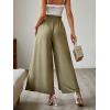 imageSimplee Womens Casual Split Wide Leg Pants High Waist Palazzo Flowy Beach Pants Summer Boho Lounge Pants with PocketsE4green