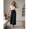 imageSimplee Womens Casual Split Wide Leg Pants High Waist Palazzo Flowy Beach Pants Summer Boho Lounge Pants with PocketsNo Splitblack