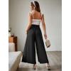 imageSimplee Womens Casual Split Wide Leg Pants High Waist Palazzo Flowy Beach Pants Summer Boho Lounge Pants with PocketsNo Splitblack