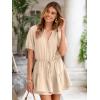 imageSimplee Womens Cute Summer Rompers  Casual V Neck Short Sleeve Ruffle Boho Romper Dresses Beach OutfitsBeige