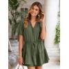imageSimplee Womens Cute Summer Rompers  Casual V Neck Short Sleeve Ruffle Boho Romper Dresses Beach OutfitsDark Army Green