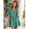 imageSimplee Womens Cute Summer Rompers  Casual V Neck Short Sleeve Ruffle Boho Romper Dresses Beach OutfitsTeal