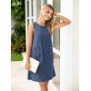 imageSimplee Womens Denim Dress Summer Sleeveless Casual Mini Dresses Crewneck Western Jean Dress with PocketsDark Denim Blue