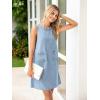 imageSimplee Womens Denim Dress Summer Sleeveless Casual Mini Dresses Crewneck Western Jean Dress with PocketsLight Denim Blue