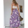 imageSimplee Womens Elegant Striped Split High Waisted Belted Flowy Wide Leg Pants 46PurpleFloral