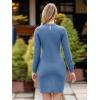 imageSimplee Womens Fall Long Sleeve Bodycon Sweater Dress Elegant Formal Mini Knit Dress Crew Neck Aline Party DressesAblue