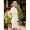 imageSimplee Womens Fall Long Sleeve Bodycon Sweater Dress Elegant Formal Mini Knit Dress Crew Neck Aline Party DressesAwhite
