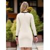 imageSimplee Womens Fall Long Sleeve Bodycon Sweater Dress Elegant Formal Mini Knit Dress Crew Neck Aline Party DressesAwhite