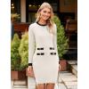 imageSimplee Womens Fall Long Sleeve Bodycon Sweater Dress Elegant Formal Mini Knit Dress Crew Neck Aline Party DressesAwhite