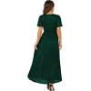 imageSimplee Womens Fall Wedding Guest Maxi Dress Boho Flowy V Neck Short Sleeve Semi Formal Sparkly Bridesmaid DressDark Green
